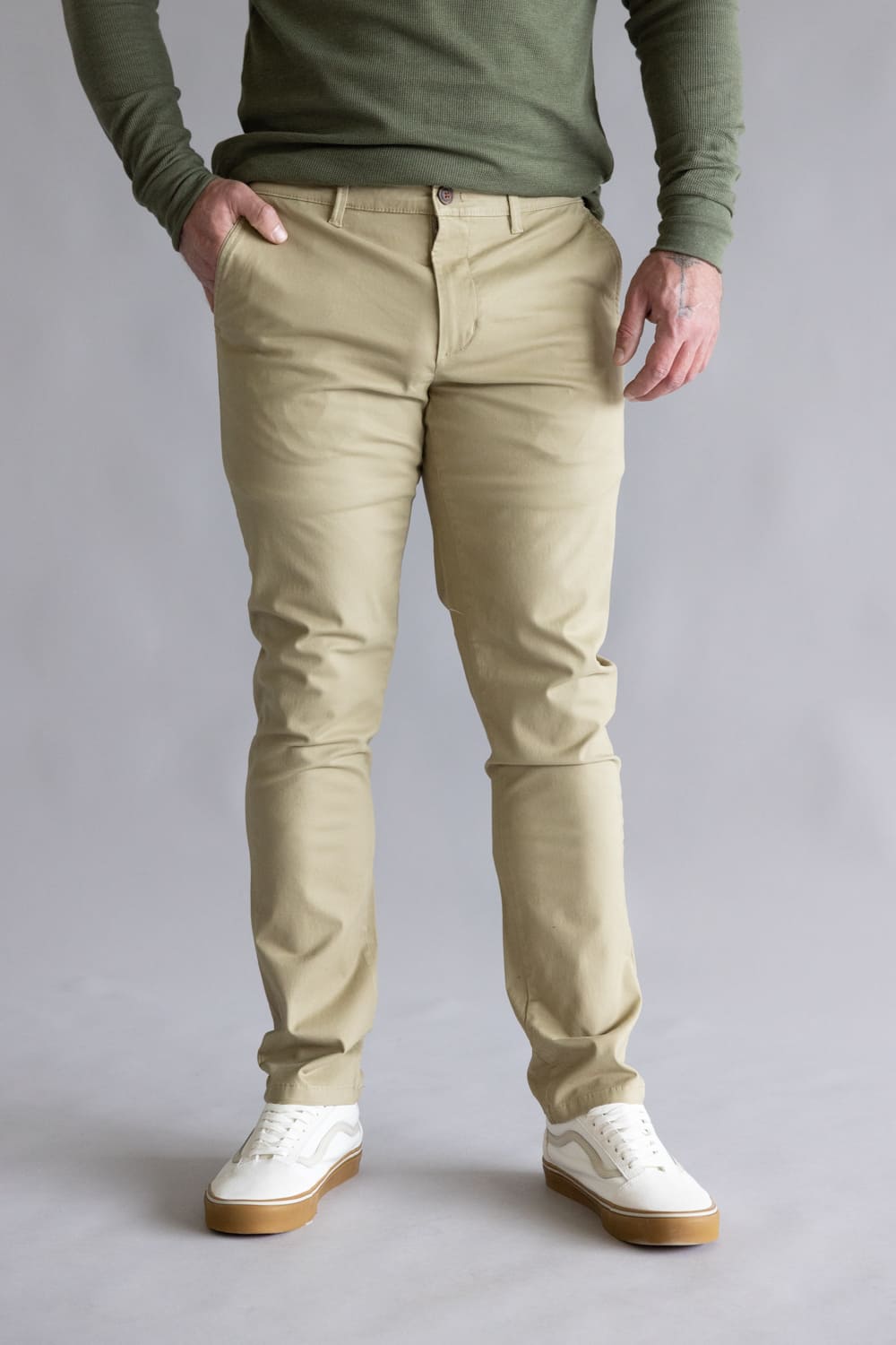 Weatherproof Vintage Leader Chino Pants for Men in Oxford Tan