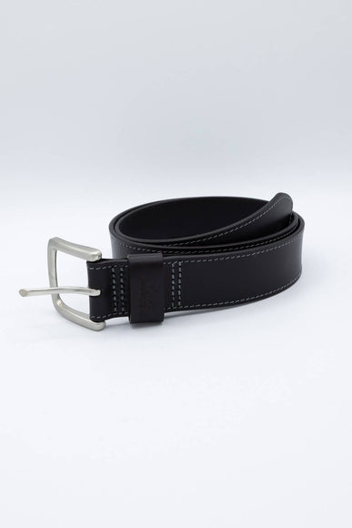 Weatherproof Vintage Leather Belt for Men in Black