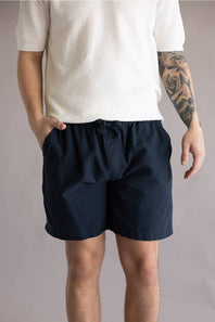 Weatherproof Vintage Linen Shorts for Men in Navy