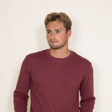 Weatherproof Vintage Long Sleeve Waffle Crewneck Shirt for Men in Red