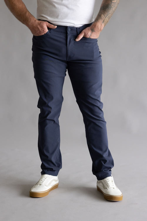 Weatherproof Vintage Momentum 5 Pocket Pants for Men in Anchor Blue