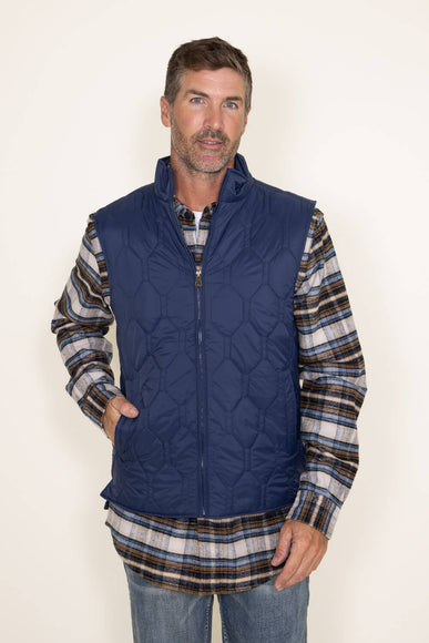 Weatherproof Vintage Quilted Vest for Men in Blue