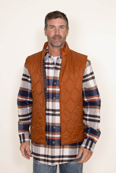 Weatherproof Vintage Quilted Vest for Men in Carmel Brown