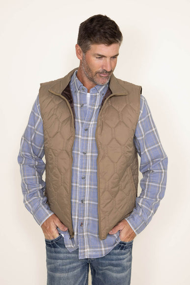 Weatherproof Vintage Quilted Vest for Men in Khaki