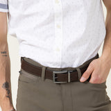 Weatherproof Vintage Reversible Leather Belt for Men in Brown/Black