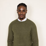 Weatherproof Vintage Soft Touch Raglan Crewneck Sweater for Men in Green