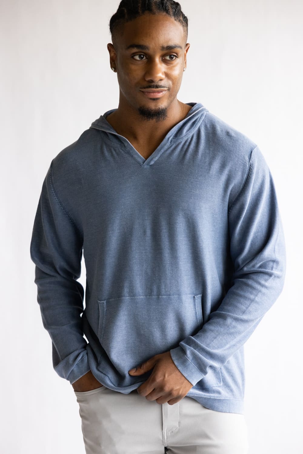 Weatherproof Vintage Stonewash Hoodie for Men in Insignia Blue