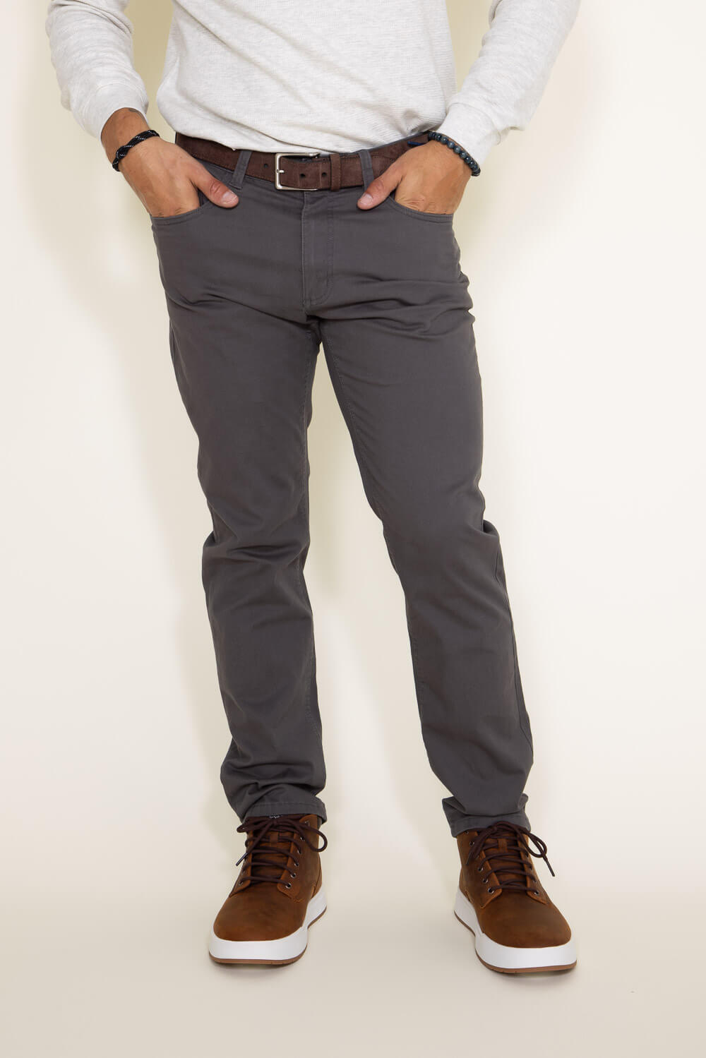 Weatherproof Vintage Stretch Twill Pants for Men in Grey