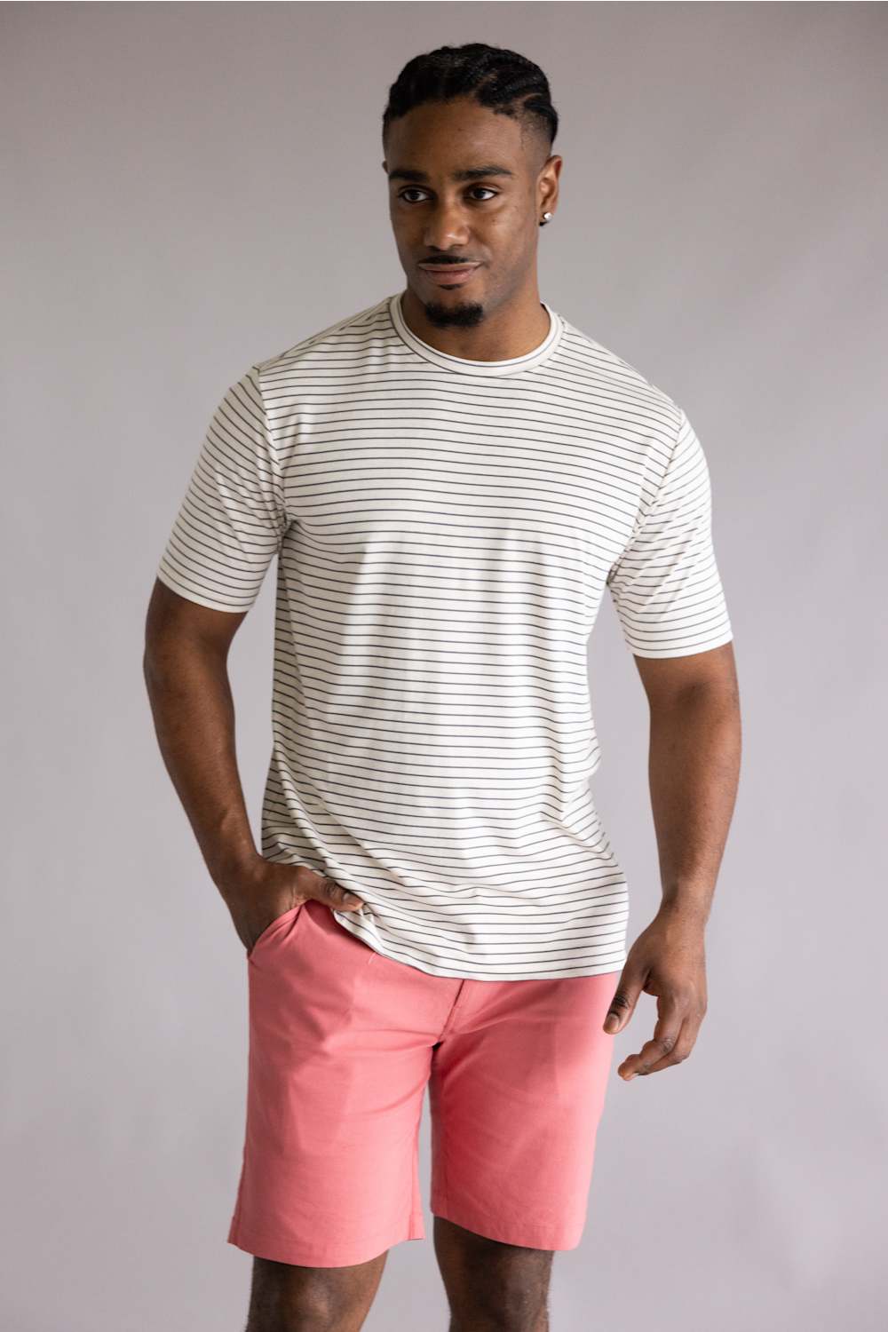 Weatherproof Vintage Striped Stretch  shirt stone grey 