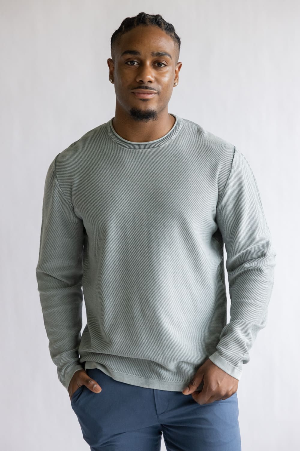 Weatherproof Vintage Twill Stonewash Roll Neck Sweater for Men in Flint