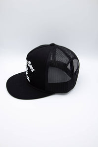 Whiskey Bent Johnny Cash Trucker Hat for Men in Black