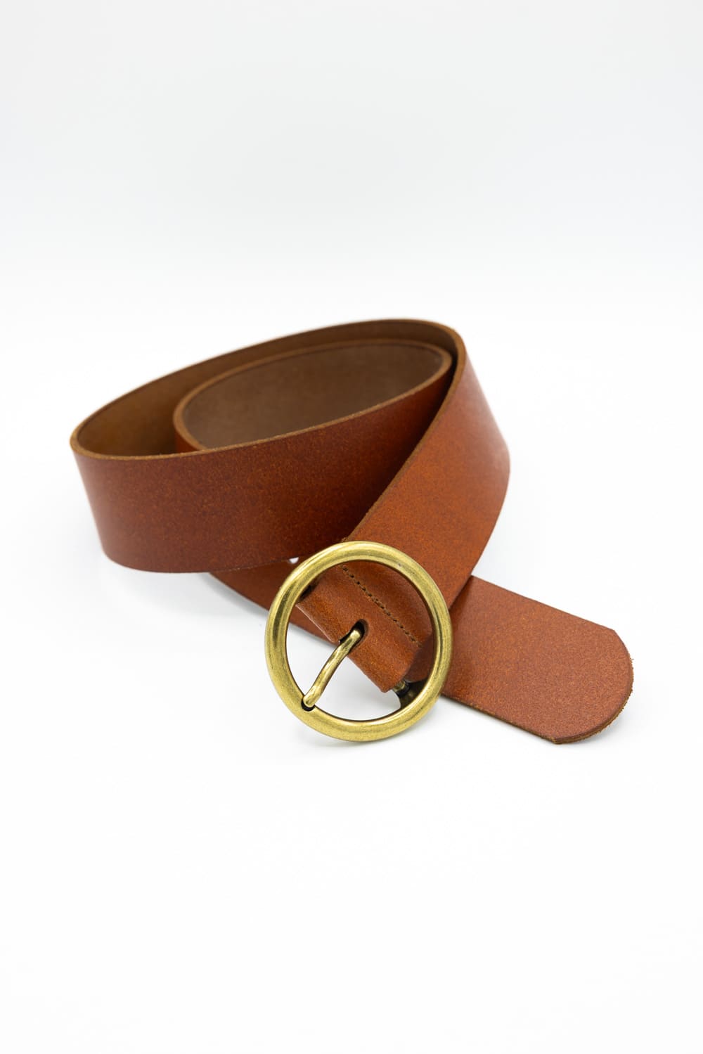 Wide Circle Buckle Belt for Women in Brown | 5032-TAN – Glik's
