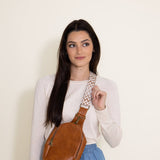 Wide Strap Sling Bag for Women in Brown 