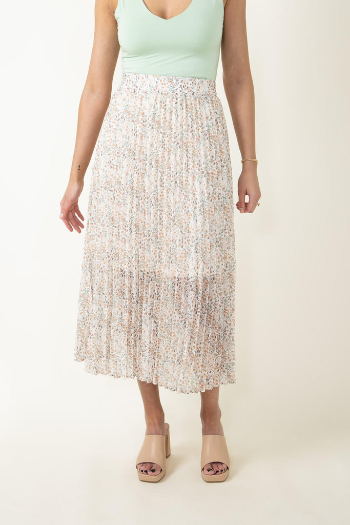 Womens floral pleated midi skirt new arrivals