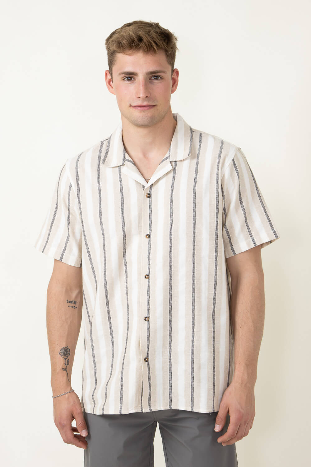 Tan button up shirt hotsell