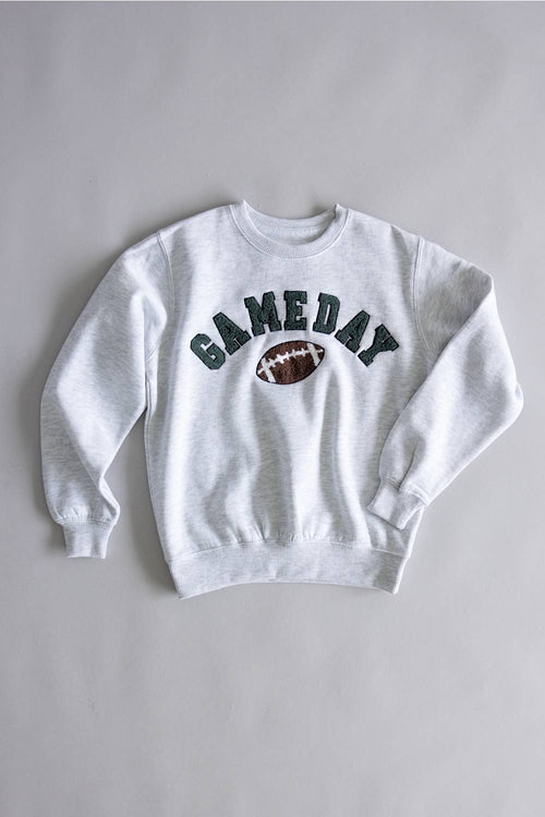 Youth Gameday Crewneck for Girls in Ice Grey