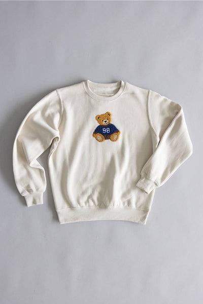 Youth Teddy Bear Crewneck for Girls in Beige | K30797-BEIGE – Glik's