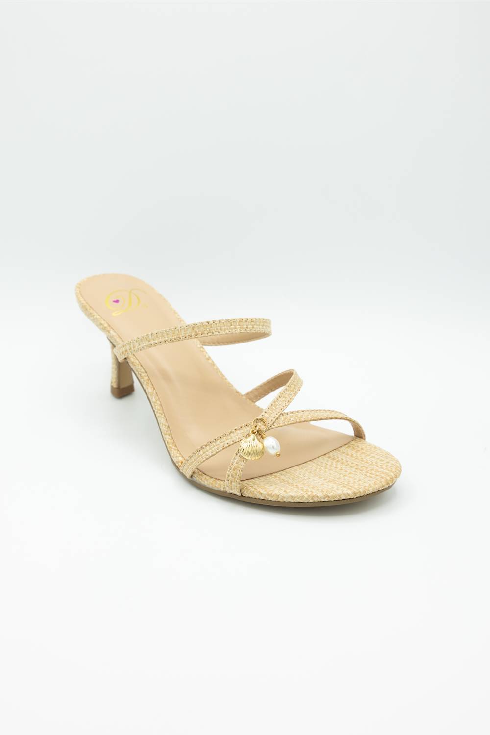 Zico Raffia Kitten Heels for Women in Natural