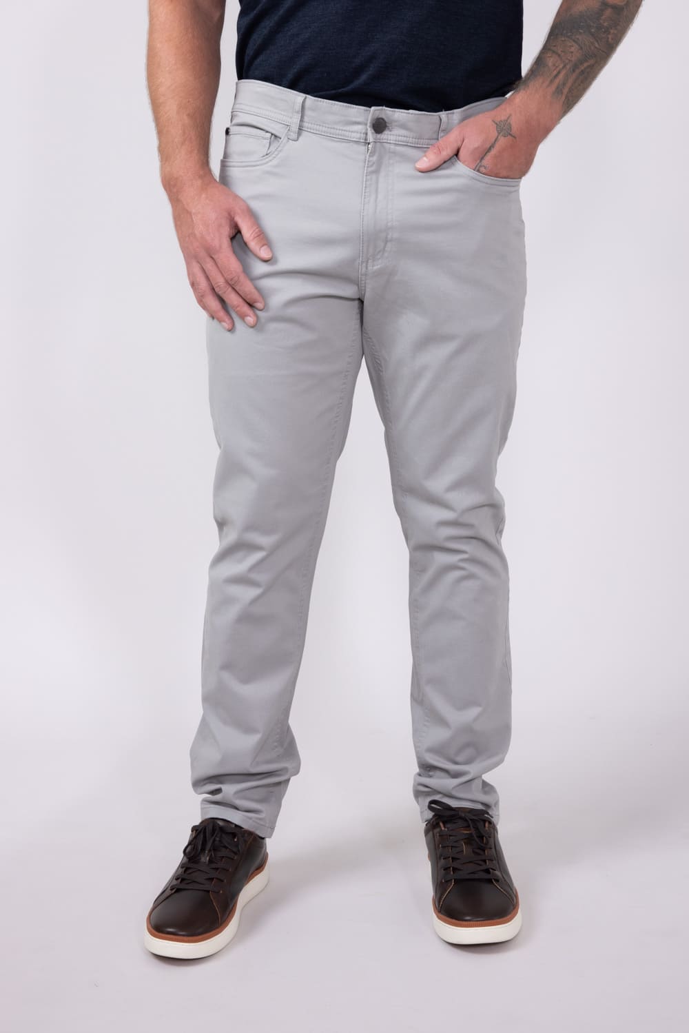 Copper & Oak Leaders Pants for Men in Light Grey