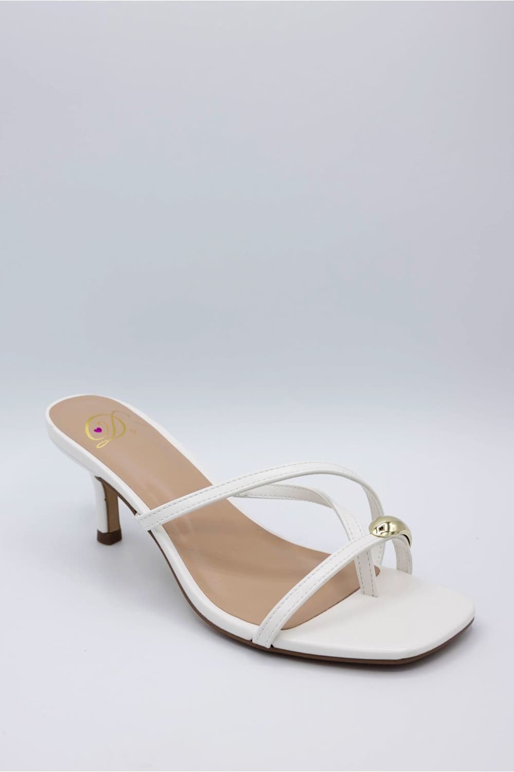Cane Kitten Heels for Women in White