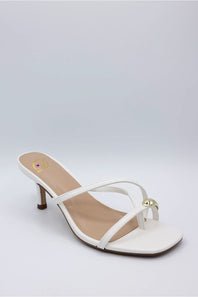 Cane Kitten Heels for Women in White