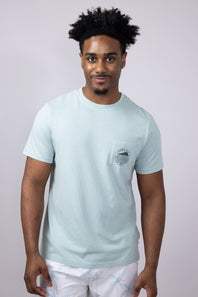 Free Fly Slow & Steady Pocket T-Shirt for Men in Heather Ocean Mist