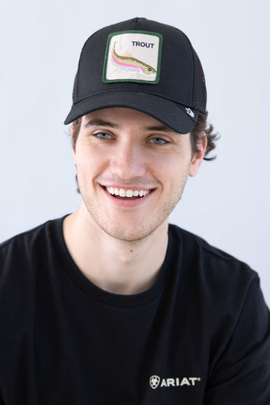 The Trout Trucker Hat for Men in Black