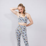Local Girl Crossover Strap Sports Bra for Women in Dark Grey Camo