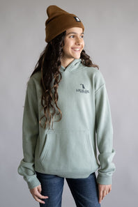Local Girl Youth Groovy Moon Hoodie in Green
