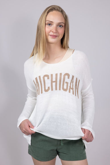 Ocean Drive Michigan Lightweight Sweater for Women in White