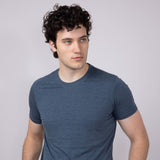 Basic Crewneck T-Shirt for Men in Indigo Blue
