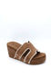 Pierre Dumas Vivian Wedge Sandals for Women in Cognac