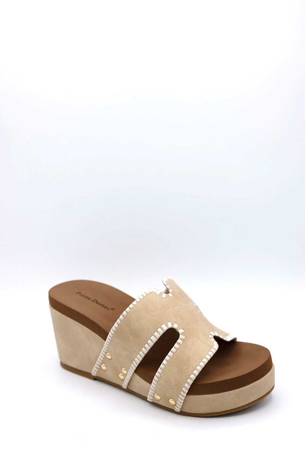 Pierre Dumas Vivian Wedge Sandals for Women in Nude
