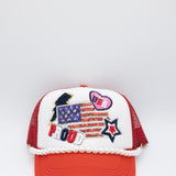 Womens Simply Southern Flag Patch Hat for Women in Red