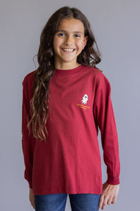 Simply Southern Youth Pumpkin Witch Hat Long Sleeve T-Shirt for Girls in Red