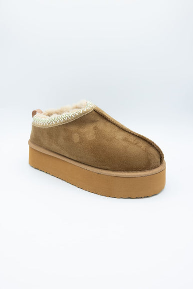 Simply Southern Open Platform Slippers for Women in Light Brown