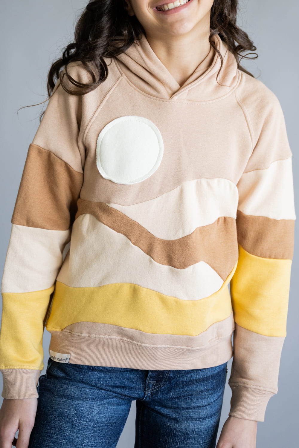 Simply Southern Youth Sun Patch Hoodie for Girls in Multi