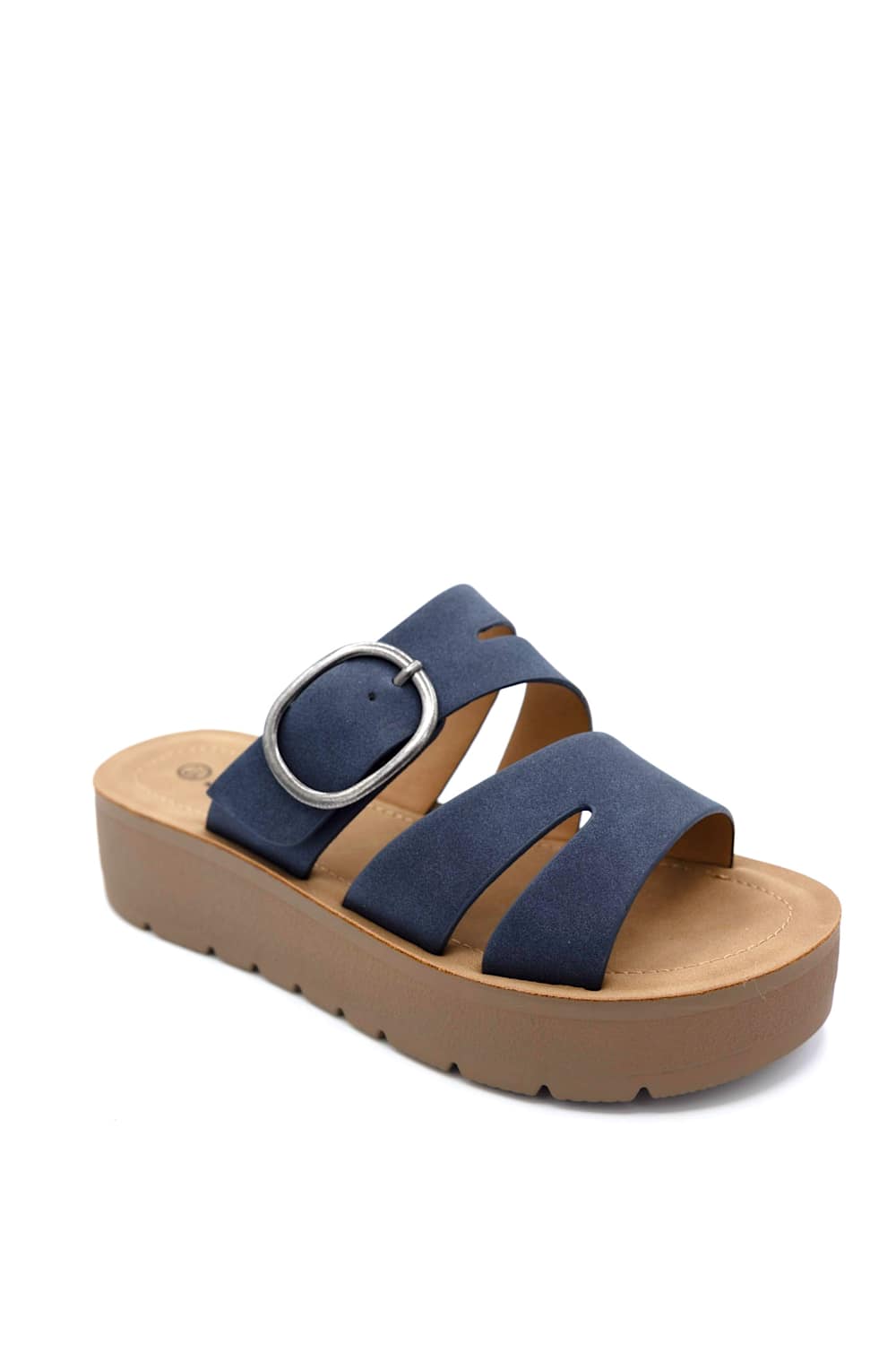 Soda Hanson Platform Sandals for Women in Navy