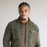 Union Corduroy Shacket for Men in Hunter Green
