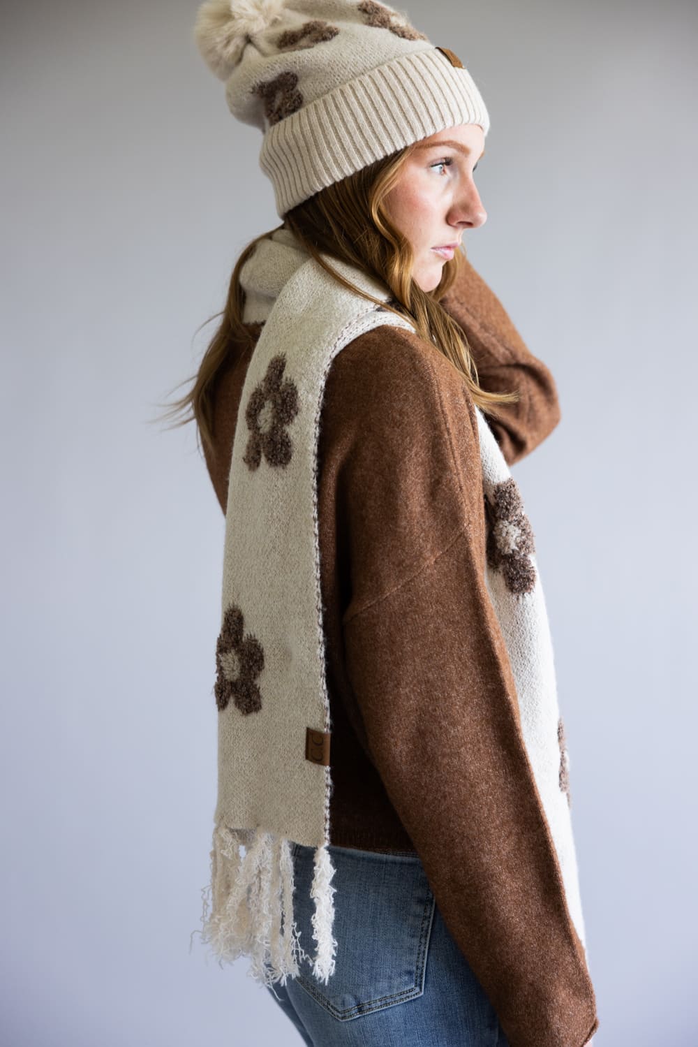 C.C. Daisy Scarf for Women in Heather Beige