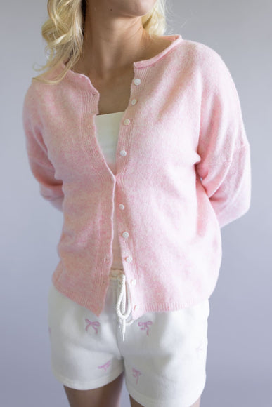 Mimosa Classic Lightweight Cardigan Top for Women in Sherbert Pink