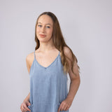 Washed Denim Pocket Dress for Women