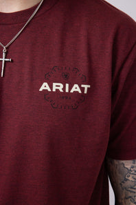 Ariat Explorer Classic T-Shirt for Men in Crimson Red Heather