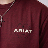 Ariat Explorer Classic T-Shirt for Men in Crimson Red Heather