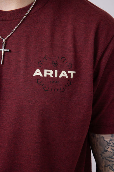 Ariat Explorer Classic T-Shirt for Men in Crimson Red Heather