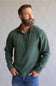 Buttery soft, zipneck pullover with brown zipper and collar accents 