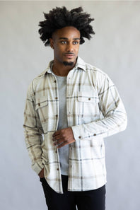 1897 Legends Stretch Flannel Shirt for Men in Silver Multi | 13000-SILMULTI