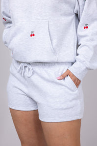 1897 Active Basic Fleece Shorts for Women in Ice Grey