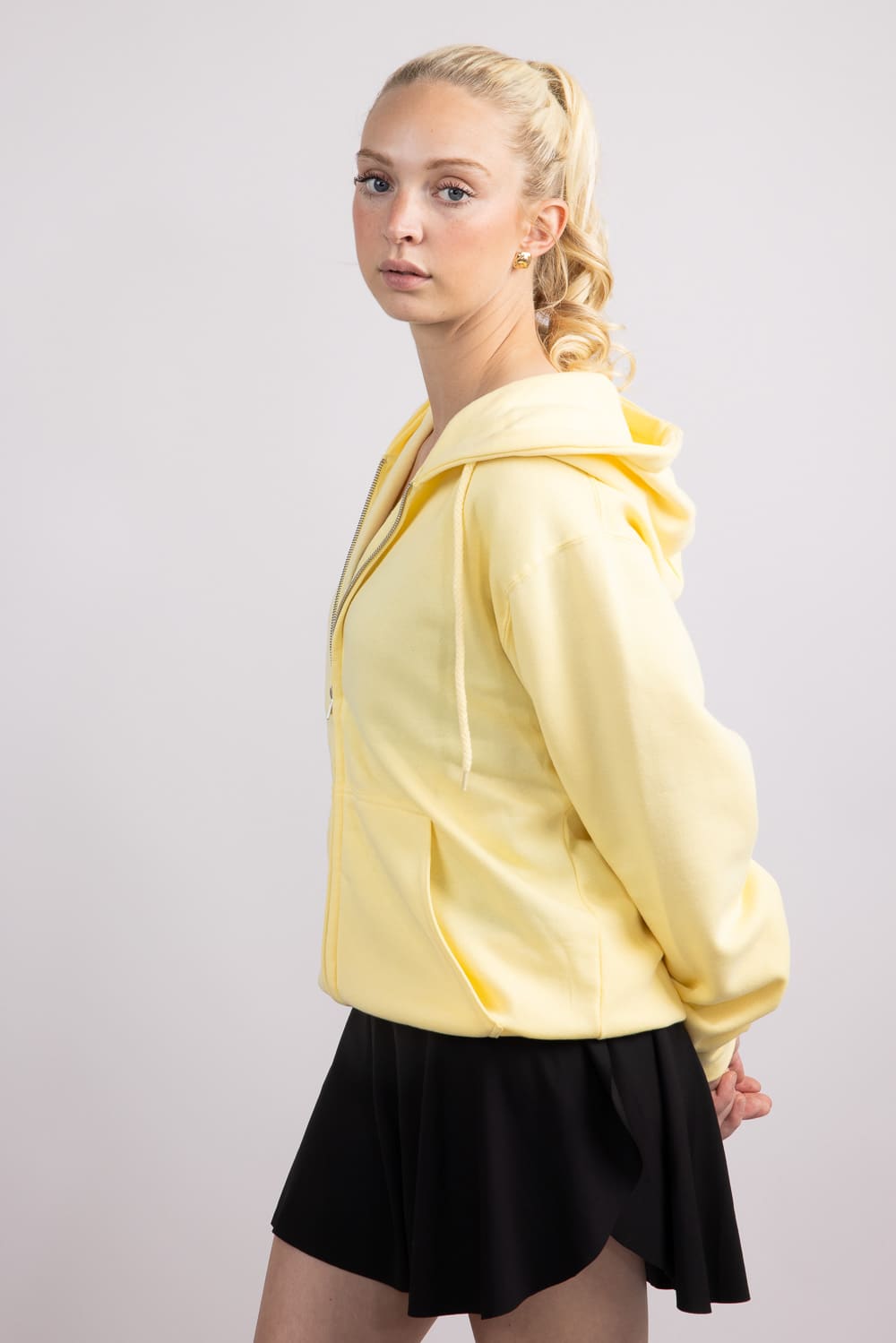 1897 Active Full Zip Fleece Hoodie for Women in Butter Yellow