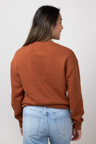 1897 Active Thankful Graphic Fleece Sweatshirt for Women in Orange